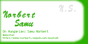 norbert samu business card